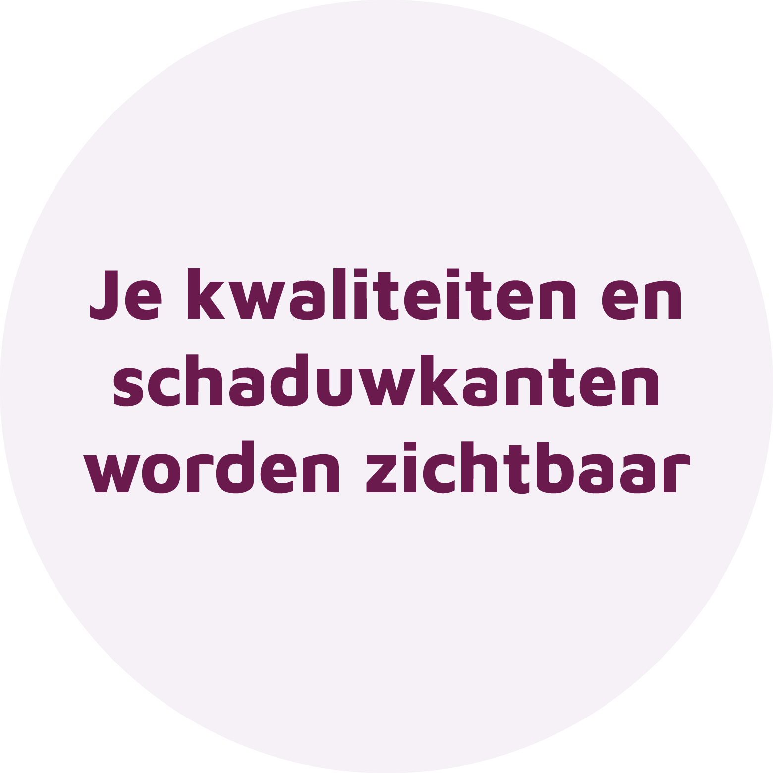 Je kwaliteiten en schaduwkanten worden zichtbaar - cirkel